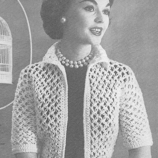 1950's Shortie Jacket Vintage Crochet Pattern PDF Instant Download 018