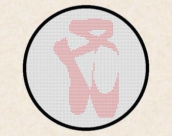 Ballet Slippers Cross Stitch Pattern Instant Download Easy Counted Cross Stitch Pattern PDF 005