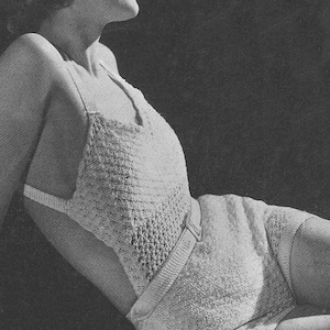 1934 Bathing Suit Vintage Crochet Pattern Swimsuit PDF Instant Download 371