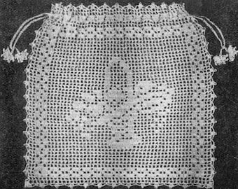 1921 Bridal Bag Filet Crochet Vintage Crochet Pattern PDF Instant Download 202