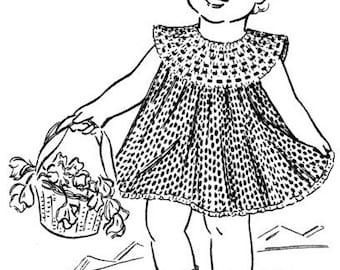 1950's Child's Easy Dress Vintage Crochet Pattern Instant Download PDF 107