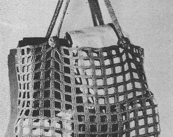 1947 Market Shopping Bag Vintage Crochet Pattern PDF Instant Download 397