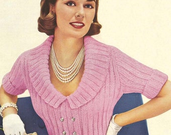 1955 Shortie Jacket Instant Download Vintage Knitting Pattern PDF 253