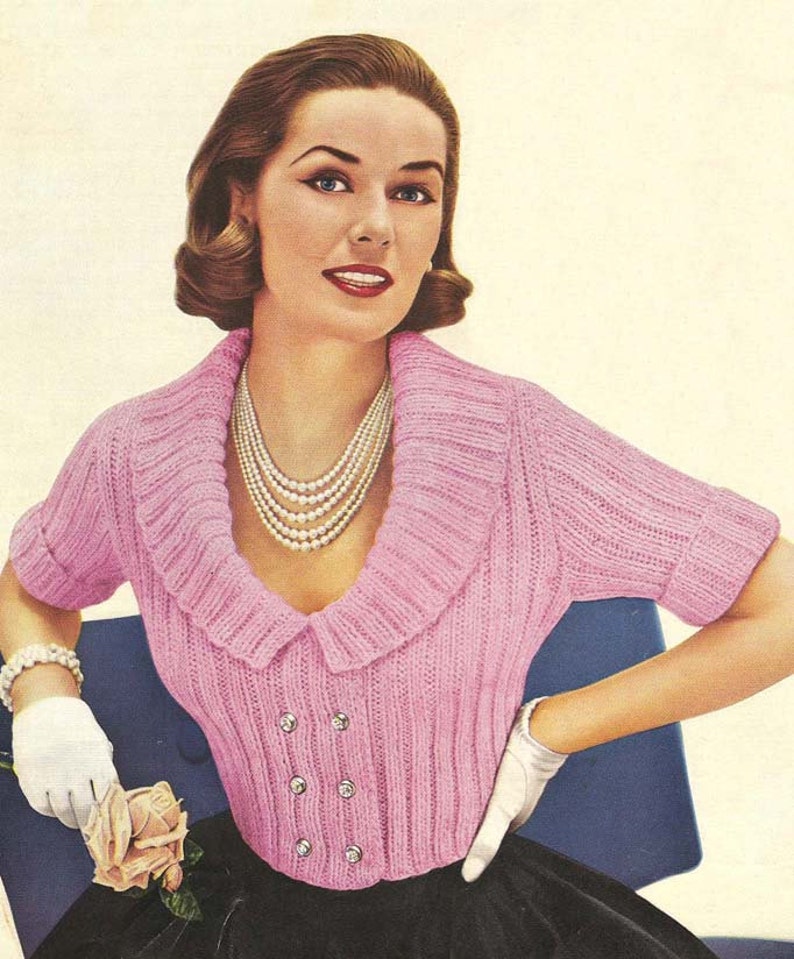 1955 Shortie Jacket Instant Download Vintage Knitting Pattern PDF 253 image 1