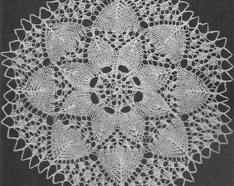 1951 Sunflower Doily Vintage Knitting Pattern Instant Download PDF 023