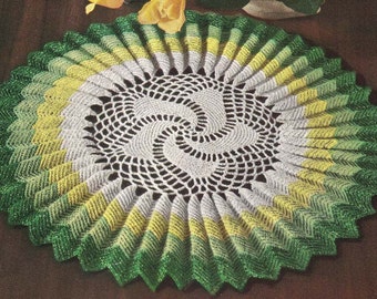 1950's Sunburst Ruffle Doily Vintage Crochet Pattern Instant Download PDF 429