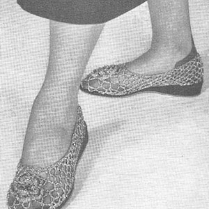 INSTANT DOWNLOAD 1949 Irish Lace Slippers Vintage Crochet Pattern PDF 251