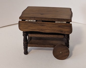 Vintage Dollhouse Furniture Dining Room Serving Cart - Wood Early American Style