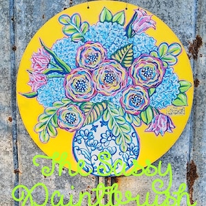 Chinoiserie Door Hanger spring and Summer-print