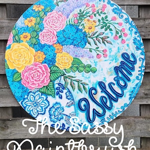 Floral Chinoiserie Vase Door Hanger: Spring Summer Print
