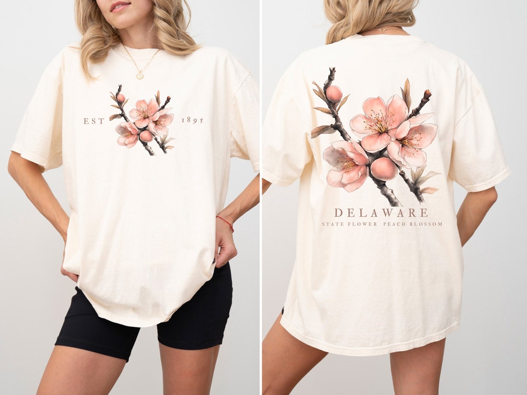 State Flower Shirt, Delaware State Flower Shirt, Peach Blossom Shirt ...