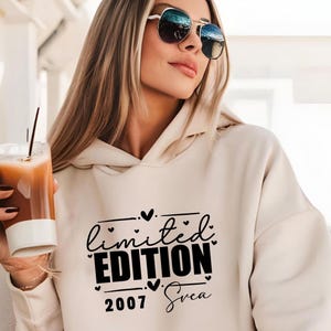 Gift for 18th birthday girl, personalized sweatshirt limited edition 18th birthday, daughter gift mom 18th birthday,