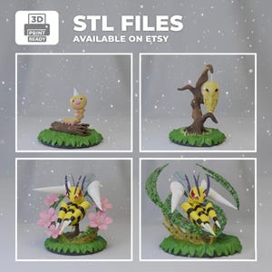 Pokeball  Weedle - Kakuna - Beedrill 3d model 3mf STL Full Pack