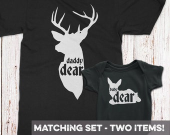 Hunting Matching Family T-Shirt Set - Father Son T-shirts Shirt Set - Father Daughter Matching Shirts - Daddy and Baby Bodysuit AR-114-115