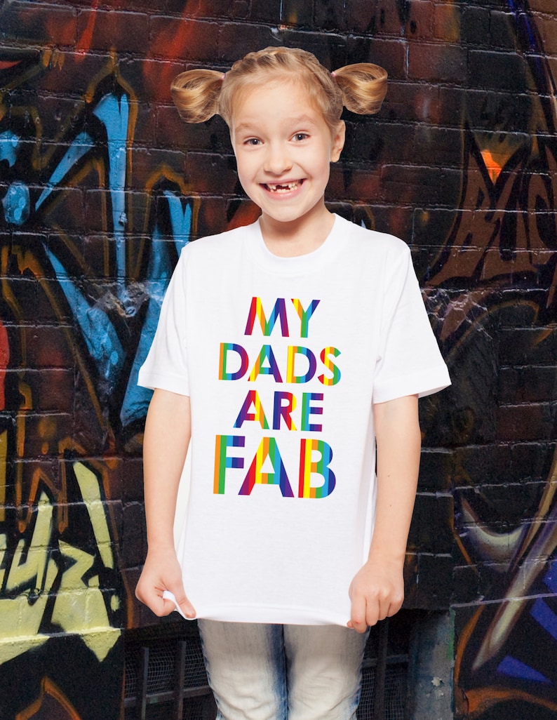 Gay Pride Rainbow My Dads Are Fab Baby Bodysuit Gift For Dad Etsy