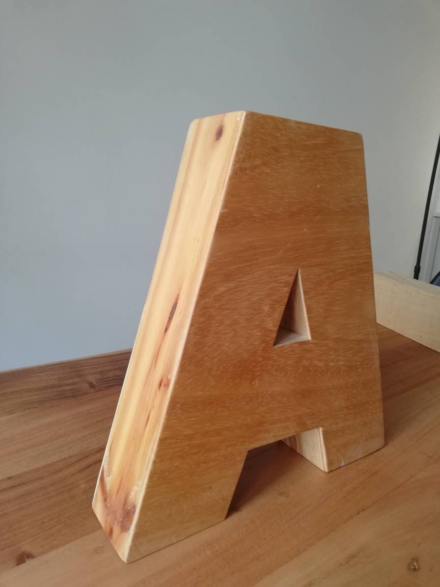 3D Wooden Letter Handmade Recycled Wood Etsy