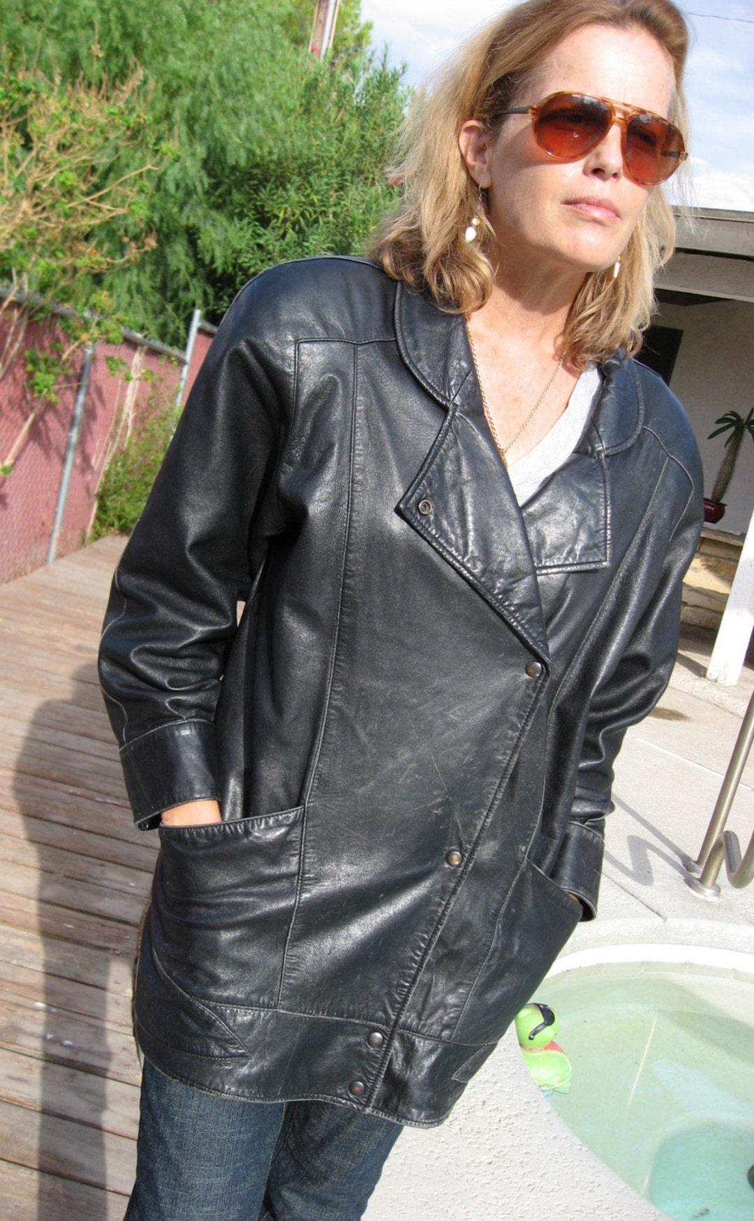Vintage 80s North Beach Black Leather 