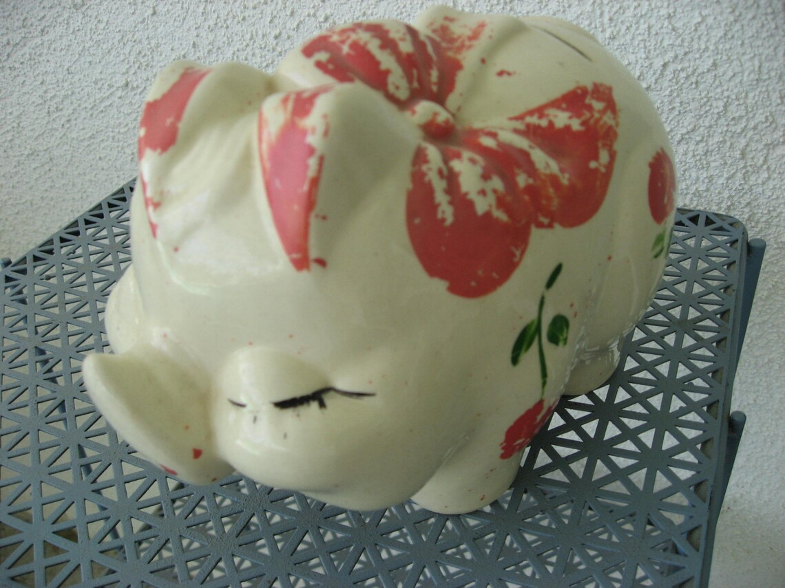 40s McCoy Vintage Piggy Bank Pottery Pig Collectible Etsy