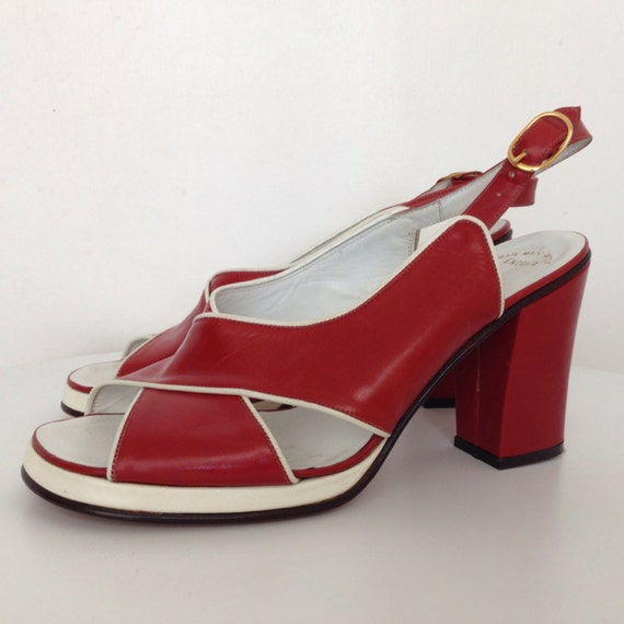 cherry red high heels