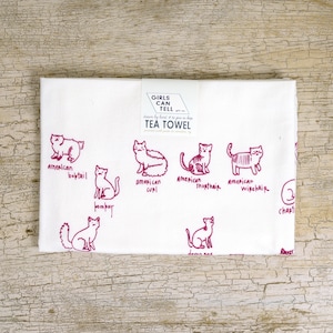 Cats Tea Towel Kitten Kitties Cute Cat Gift for Her Kitchen Towel Cotton Towel Housewarming Cat Lover Gift