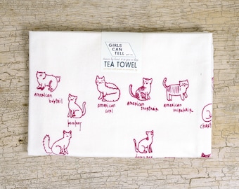 Cats Tea Towel Kitten Kitties Cute Cat Gift for Her Kitchen Towel Cotton Towel Housewarming Cat Lover Gift