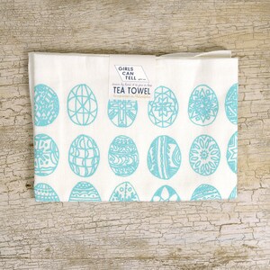 Easter Eggs Tea Towel, Easter Gift, Floursack Towel, Cotton Towel, White Cotton, Holiday Gift, Spring Holiday, Holiday Gift Towel, Spring