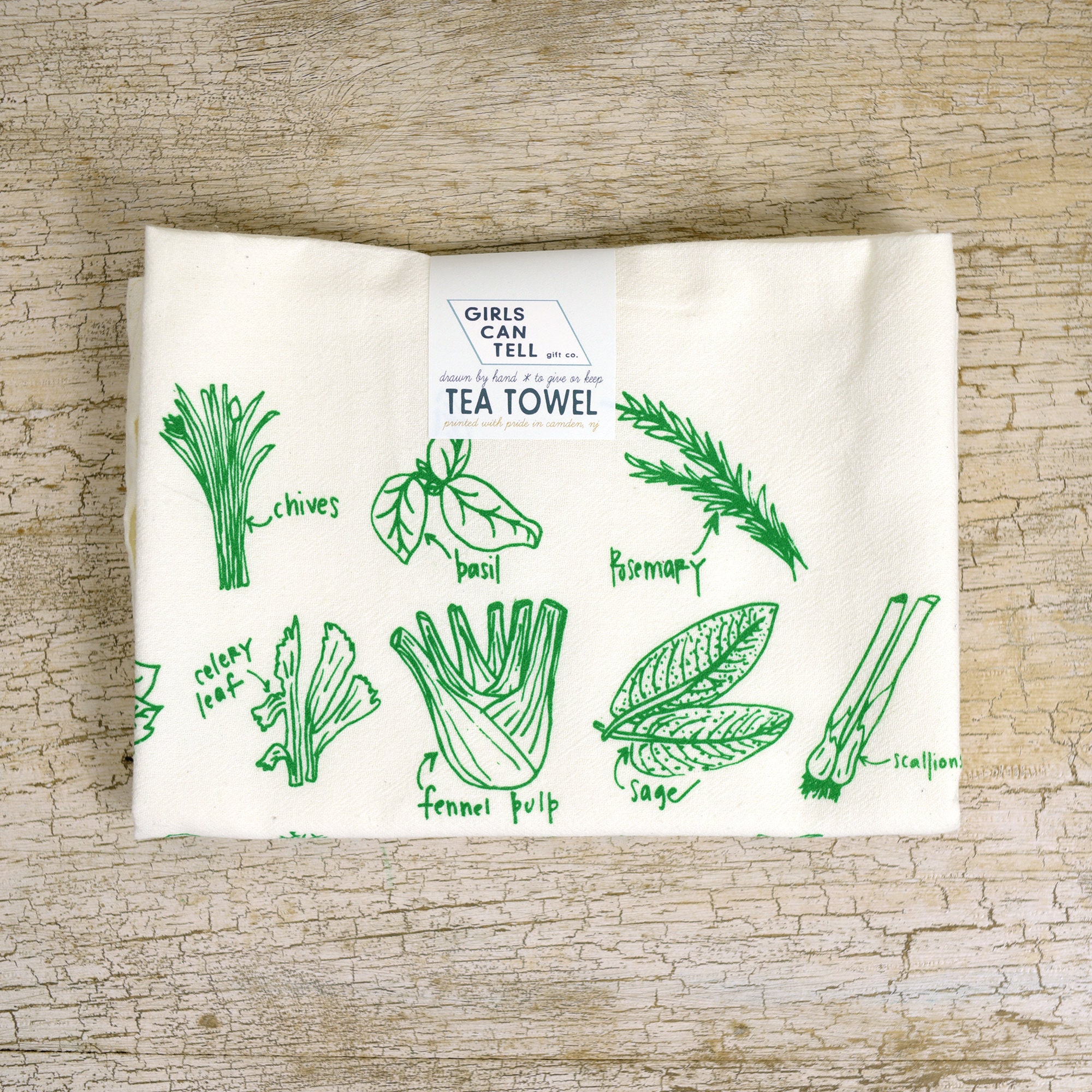 Green Herbs Kitchen Towels Floursack Cotton towels Green Herb Etsy