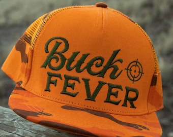 Kids Hunting Hat | Orange Camo Trucker Hat | Buck Fever | Infant, Toddler & Youth Snapback
