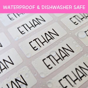 Waterproof Name Labels, White Label, Dishwasher Safe, Personalized Name Label, Daycare Name Label, School Supplies Label Back to School