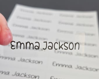 Clear Label, Transparent Name Sticker, Waterproof Dishwasher Safe, Personalized Name Label for School Supplies Daycare Camp Back to School
