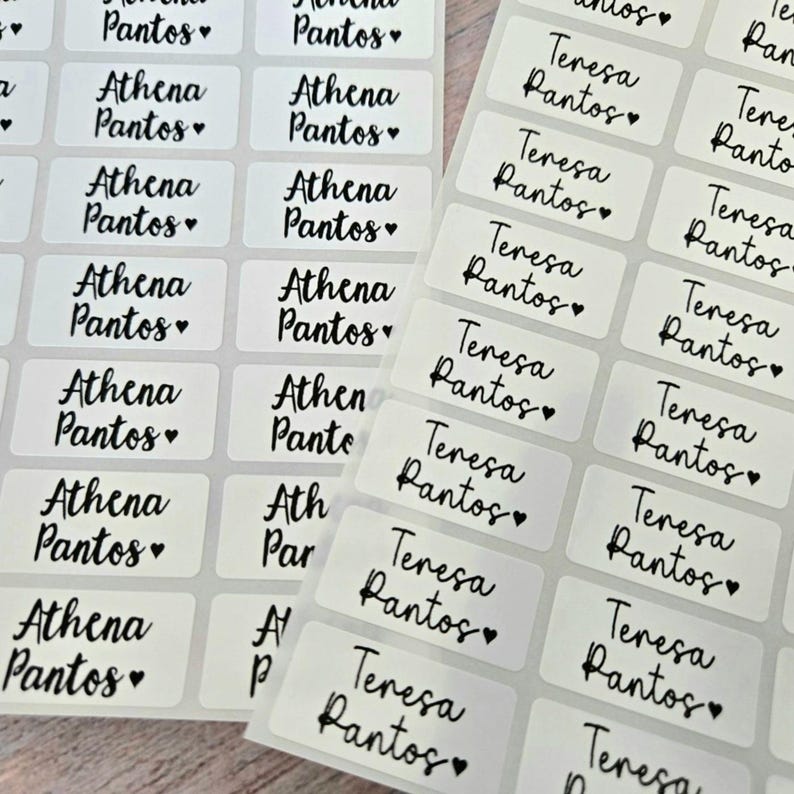 waterproof name label, name labels, name sticker, daycare name sticker, school supply labels, labels for water bottle, dishwasher safe label, waterproof label, waterproof stickers, namehello, white name stickers, back to school name labels, NAMEBOX