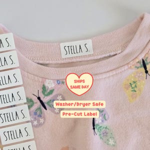 30 Iron on Clothing Name Labels, Washer/Dryer Safe, Custom Clothing Tags