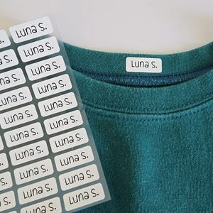 iron-on label, fabric label, clothing label, Washer & Dryer Safe, Personalized Clothing Name Labels/Tags for Nursing Homes, Camp, Day Care, waterproof label, name label, name sticker, waterproof sticker, labels for water bottle, daycare name label, NAMEBOX, NAMEHELLO