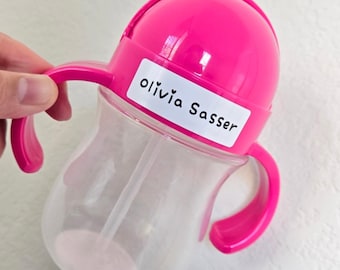 White Name Labels, Waterproof Dishwasher Safe, Personalized Name Labels, Name Stickers for School Supplies Daycare Camp Back to School