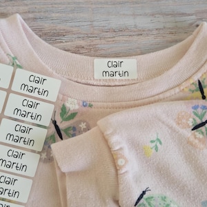 Iron-on label, clothing labels, clothing labels washable, clothing tag, Iron-On Name Labels for Clothing, Laundry Safe label, waterproof label, waterproof sticker, daycare label, dishwasher safe label, washer safe label, dryer safe label, namehello, NAMEBOX