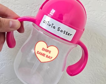 20 Waterproof White Label, Kids Personalized Name Stickers for School, Daycare, Camp, Small Business, Back to School