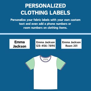 ron-on label, clothing labels, clothing labels washable, clothing tag, Iron-On Name Labels for Clothing, Laundry Safe label, waterproof label, waterproof sticker, daycare label, dishwasher safe label, washer safe label, dryer safe label, namehello