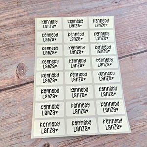 waterproof name label, name labels, name sticker, daycare name sticker, school supply labels, labels for water bottle, dishwasher safe label, waterproof label, waterproof stickers, namehello, white name stickers, back to school name labels, NAMEBOX