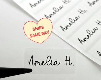 30 Waterproof Clear Transparent Labels, Personalized Sticker for School  Daycare Camp Kids Small Business, Back to School, Dishwasher Safe