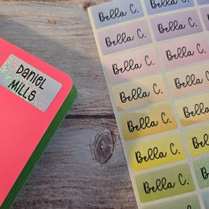 waterproof name labels, name sticker, name labels, daycare name label, waterproof name sticker, dishwasher safe, dishwasher safe name label, labels for water bottle, labels for cloth tags, name tag, personalized label, labels for school supplies