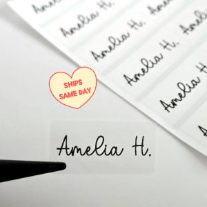 30 Waterproof Clear Transparent Labels, Personalized Sticker for School  Daycare Camp Kids Small Business, Dishwasher Safe