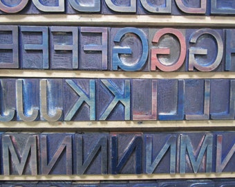 Upper and Lower Case Showcard Letterpress Wood Type Font