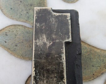 5" Number One 1 Antique Letterpress Wood Type Printing Block Vintage
