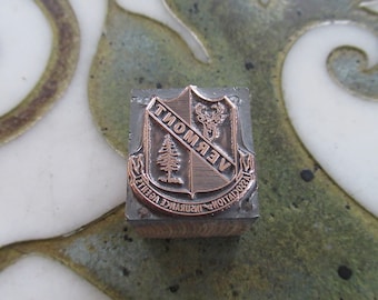Vermont Association of Insurance Agents Emblem Vintage Letterpress Printing Block