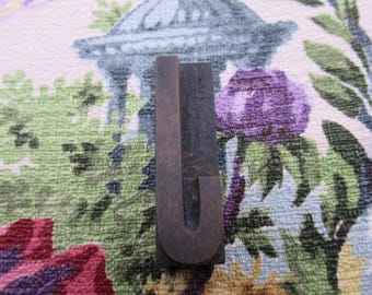Letter J Letterpress Wood Type Printing Block Antique