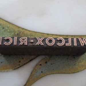 Wilcox-Rich Corporation Antique Letterpress Printers Block
