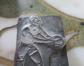 Basketball Player Vintage Letterpress Printing block