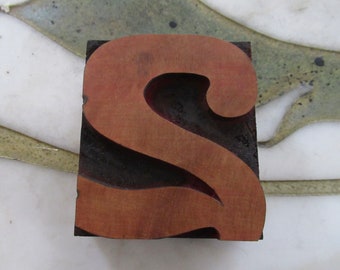 Antique Letterpress Wood Type Printers Block Number Two 2