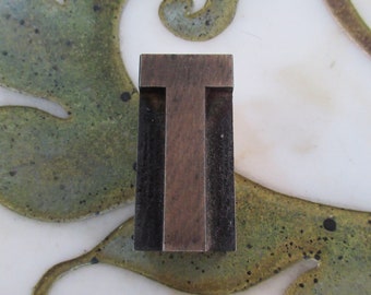 Letter T Antique Letterpress Wood Type Printing Block