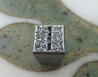 Initial I Decorative Ornament Antique Metal Letterpress Printing Block
